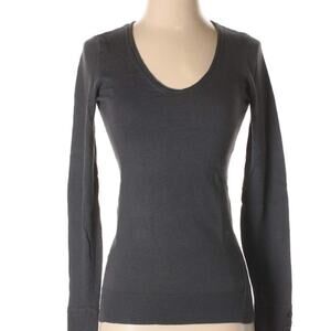 Martin + Osa Gray Lightweight Scoop Neck Sweater Dark Academia